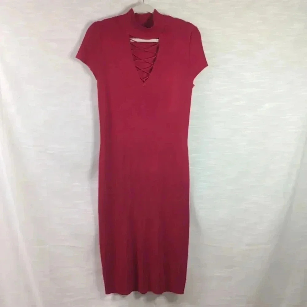 Midi Sweater Dress Bodycon Short Sleeve Ashley Stewart Mockneck Holiday Plus